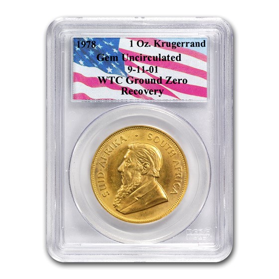 South Africa 1 oz Gold Krugerrand Unc PCGS (WTC, Random Date) South Africa 1 oz Gold Krugerrand Unc PCGS (WTC, Random Date)